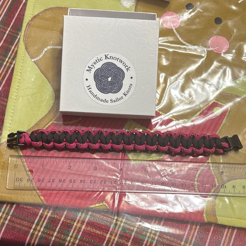 Mystic Knotwork Pink and Black Bracelet